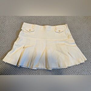 Theory Cream Pleated Mini Skirt - Size 10